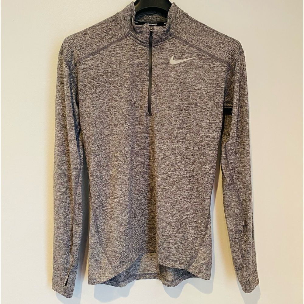 Nike Dri-Fit Zip Heather Gray Pullover Running Shirt Jacket Top Size Small